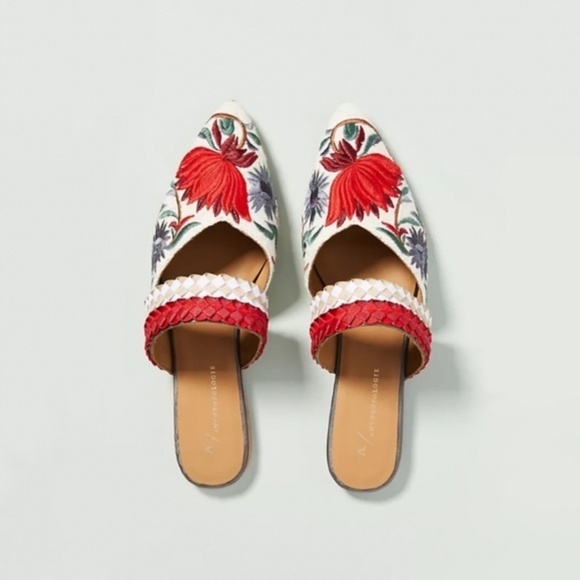 ANTHROPOLOGIE Paz Beaded Slides 37 - Picture 2 of 4